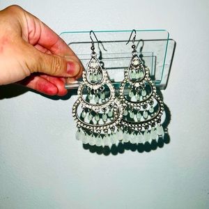 Mint Green Chandelier Earrings